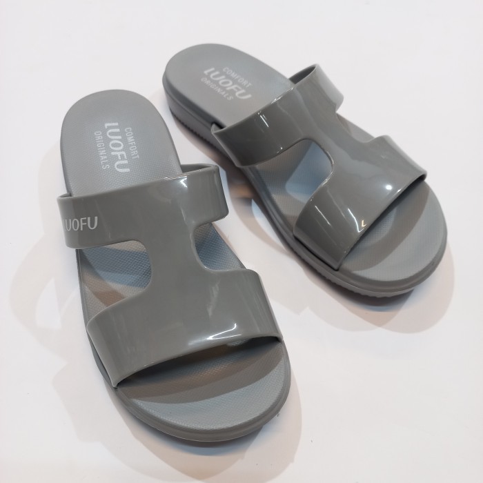 Sandal Selop Wanita Jelly Luofu E-7190Bw