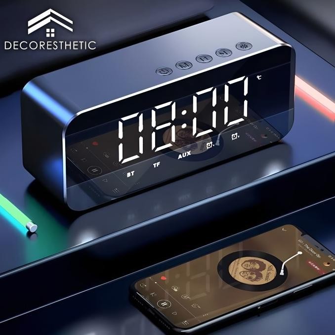 

Jam Meja Digital Bluetooth Speaker Rechargeable Minimalis Multifungsi JRS