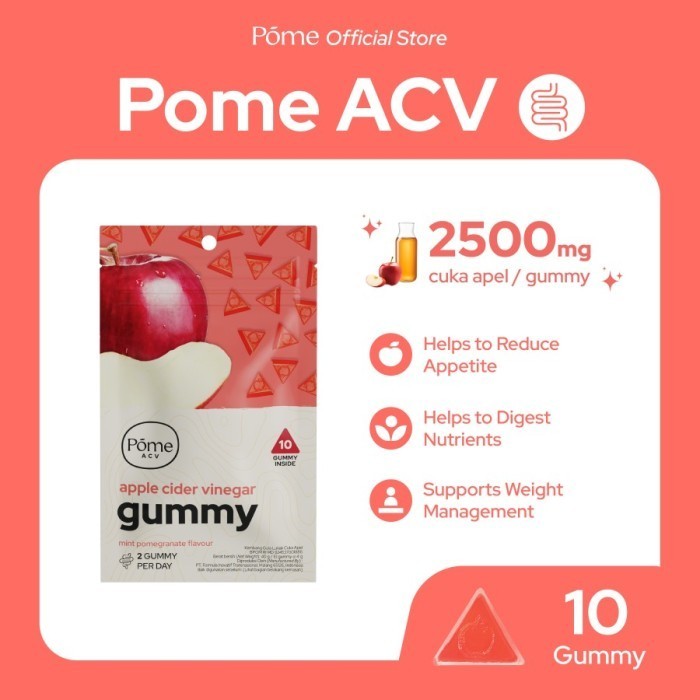 

Pome ACV Gummy Kemasan Mini Pack Cuka Apel Suplemen Diet Vegan Detox K02