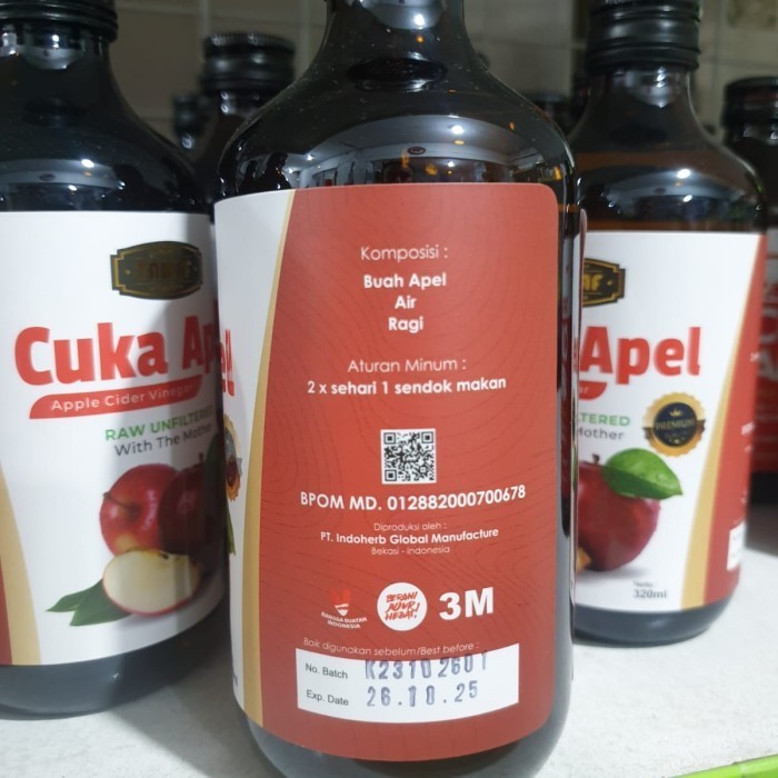 

Cuka Apel Organik Terbaik, Raw, Unfiltered, with Mother 320ml - Tawaf K02