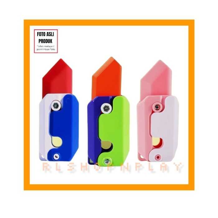 TFq Mainan Pisau Lobak Wortel Gravity Knife Butterfly Knife Stress Relief JF7