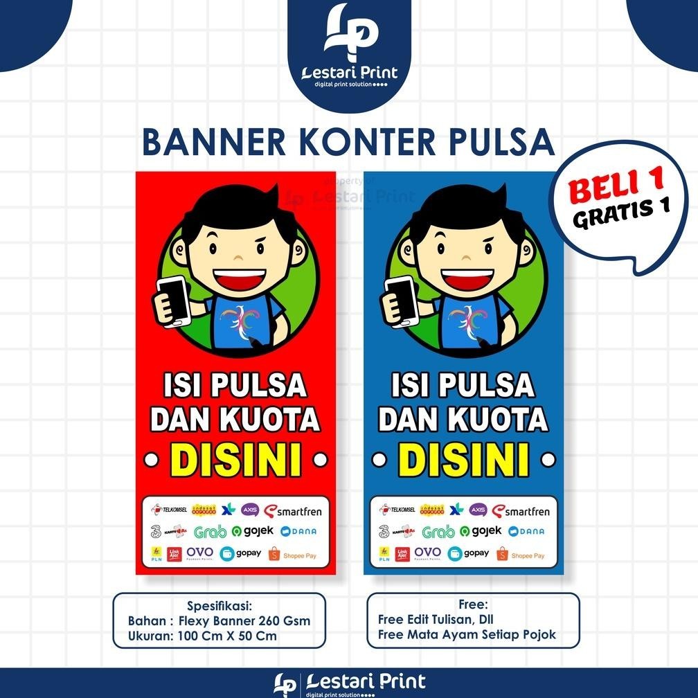 Ybw-2429 Banner Spanduk Konter Pulsa Dan Kuota Termurah Beli 1 Gratis 1 / Lestariprint [Terbaru | Te
