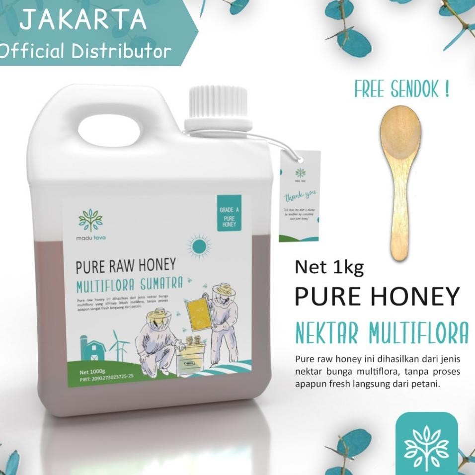 

Madu Murni 1Kg Tava Grade A Nektar Multiflora Java Ala Pure Natural Raw Honey