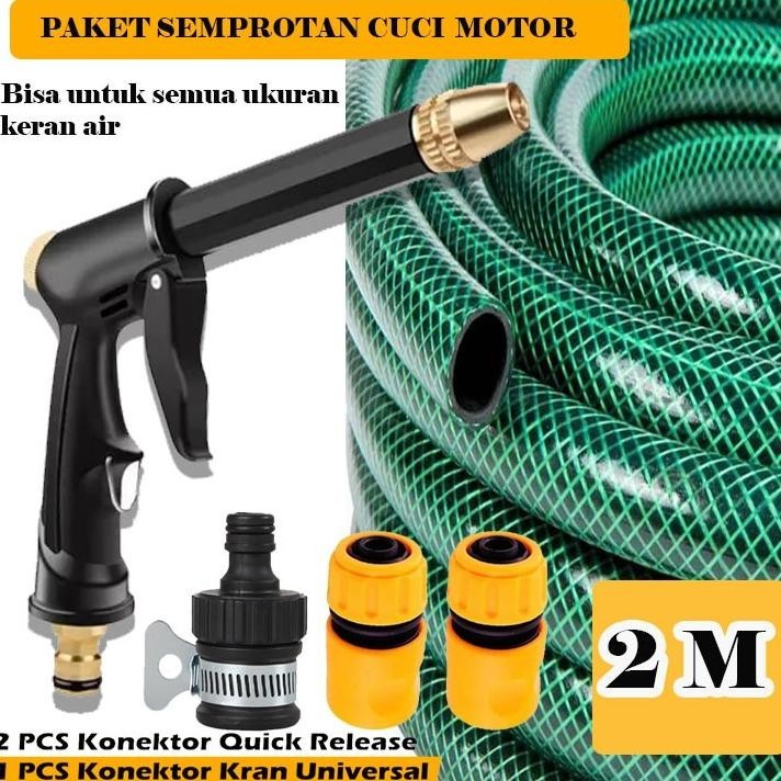 DISKON Selang air Selang cuci motor Selang 1/2 - semprotan Cuci Motor Kepala alat semprot cuci motor