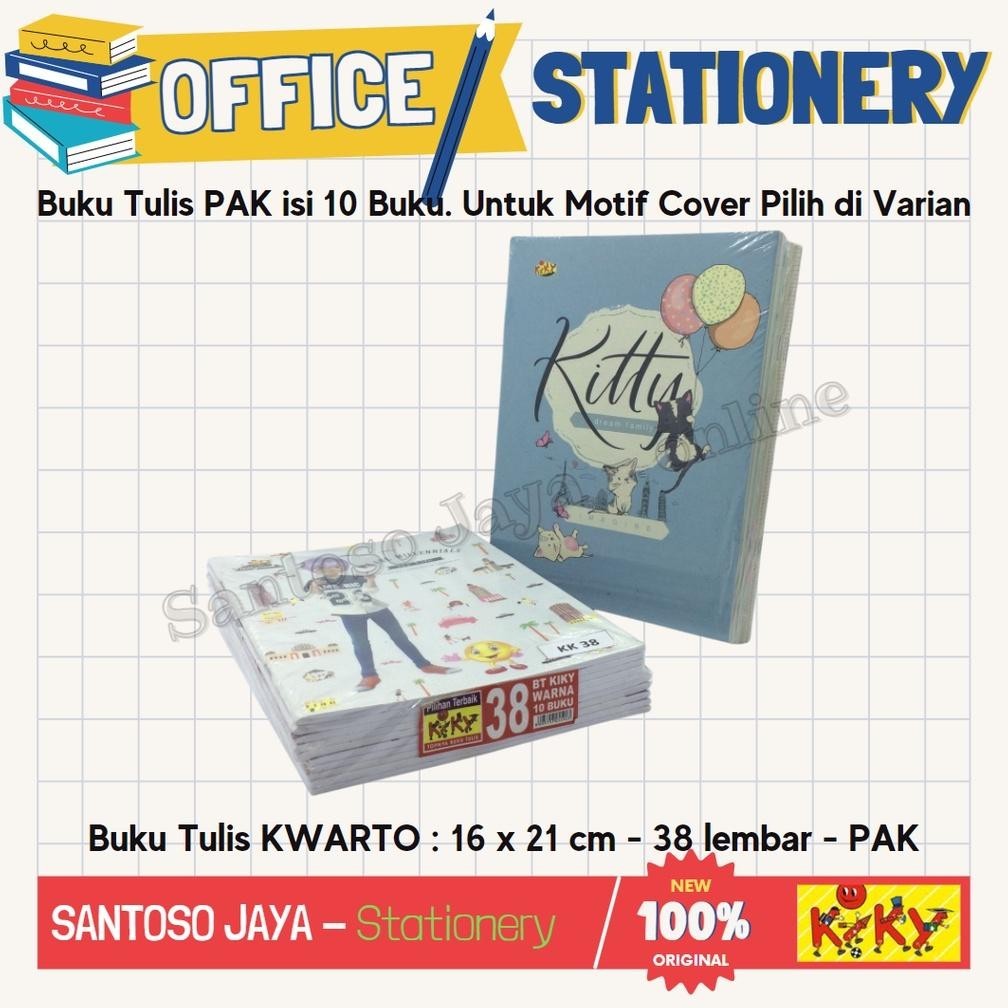 

Berkualitas Buku Tulis Kwarto Kiky 38 Lembar Warna - Polos 16X21 Cm Pak - 10 Buku Promo