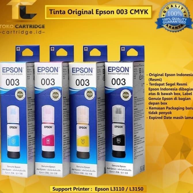 Tinta refil Epson 003 Original 1 SET Printer L3110 L3150 L 3110 L 3150