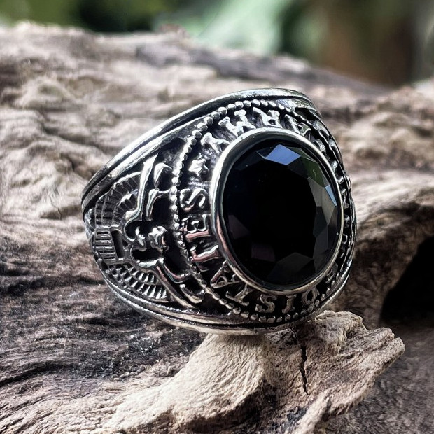 Titanium Steel Ring Fashion Army Ring Men