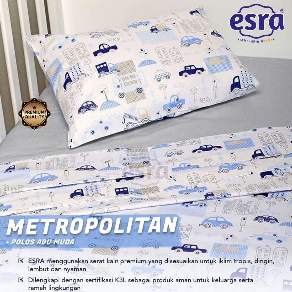 CR - Sprei Katun Lokal Esra Metropolitan - sprei anak laki-laki motif mobil - building truck TERLARI