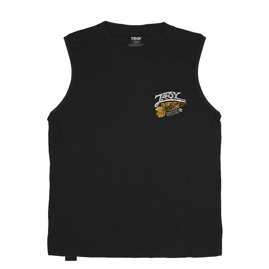 Troy Company Tshirt Singlet Black Winged Helmet - Kaos Pria Tanpa Lengan Hitam TS 2555