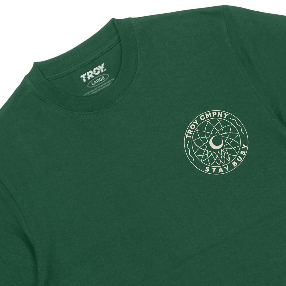 Troy Company Tshirt Forest Green Spirtual Moon - Kaos Lengan Pendek Kaos Hijau MTD 2486