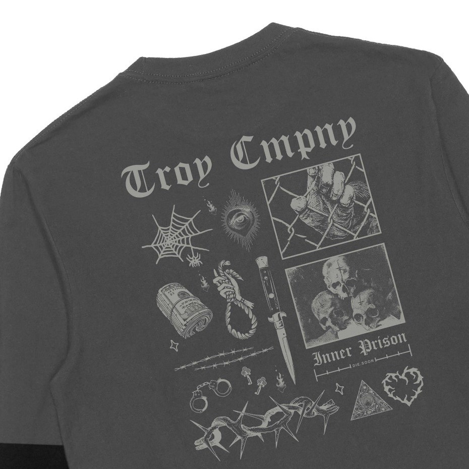 Troy Company Double Layer Longsleeve T-shirt Dark Grey Inner Prison DS 2451