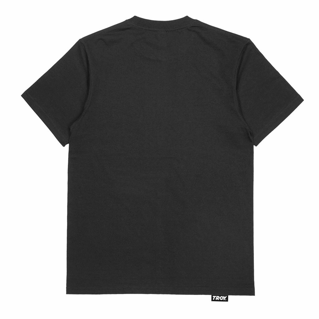 Troy Company Tshirt Black Basic White - Kaos Pria Lengan Pendek Hitam MT 2459