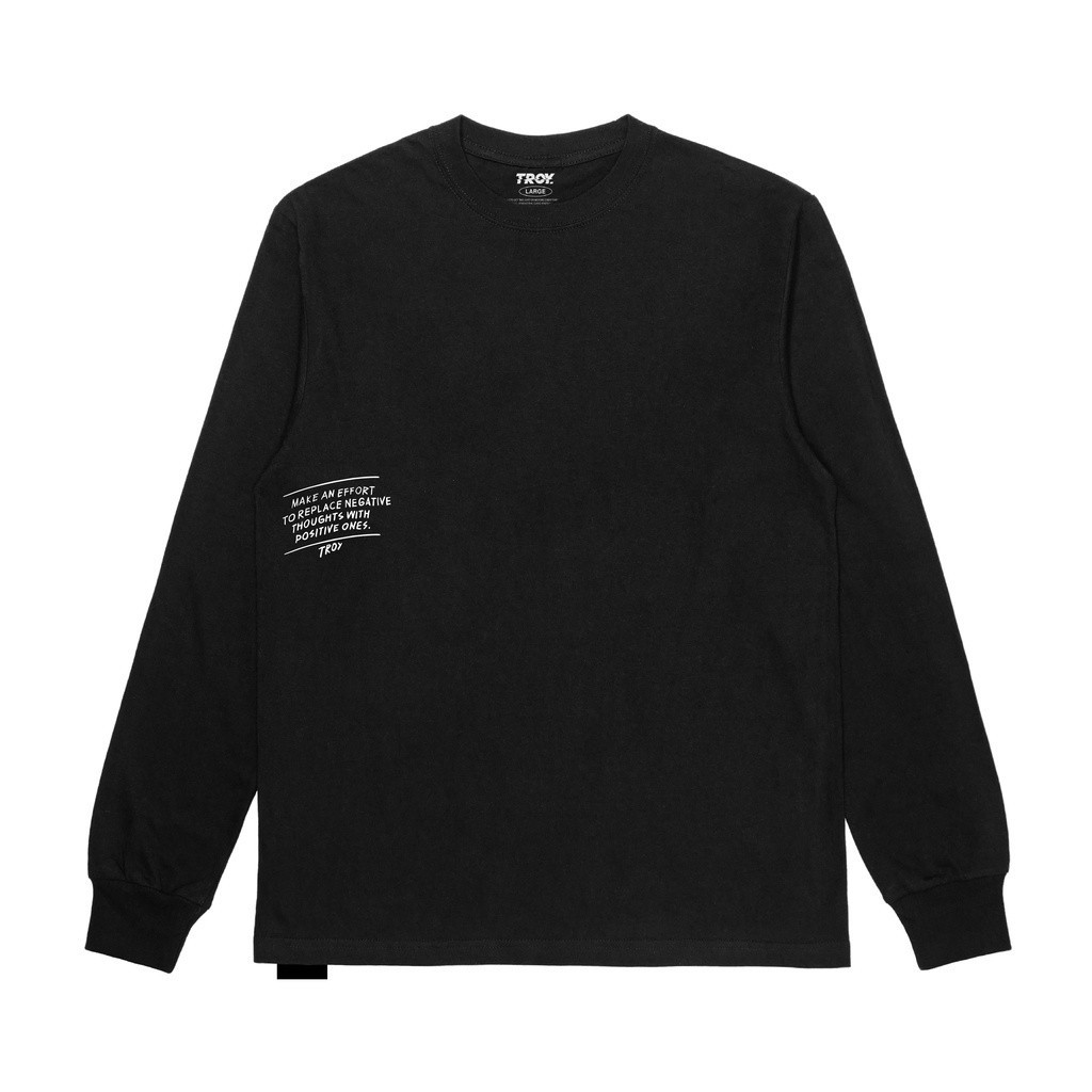 Troy Company Longsleeve Tshirt Black Quotess - Kaos Lengan Panjang Hitam LS 2280