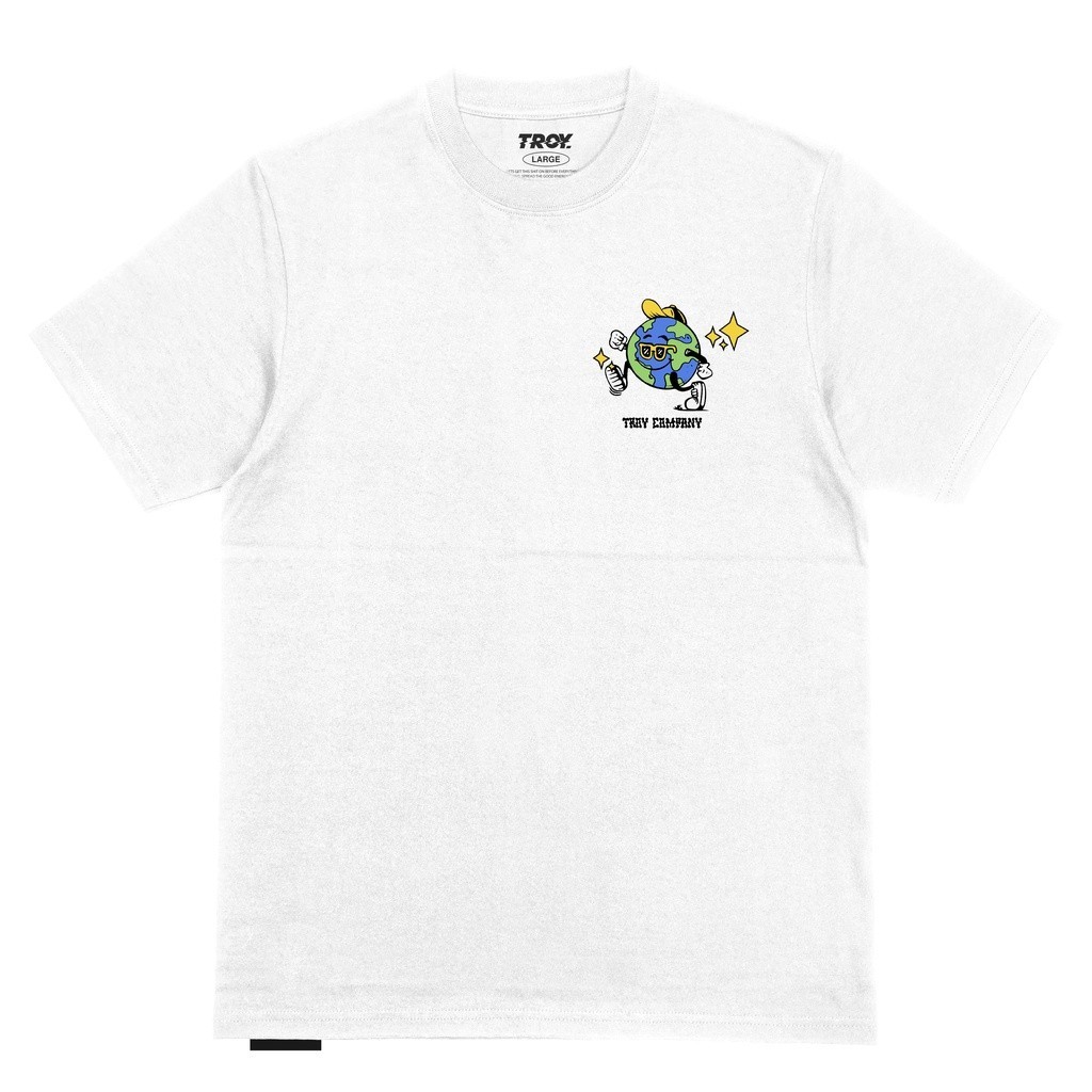 Troy Company Tshirt White Positive Mental Attitude - Kaos Pria Lengan Pendek Putih MT 2289
