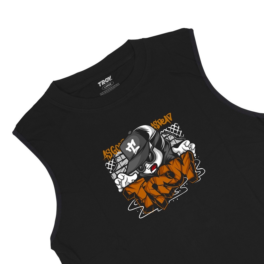 Troy Company Tshirt Singlet Black Hipster Hip Hop Graffiti - Kaos Pria Tanpa Lengan Hitam TS 2164