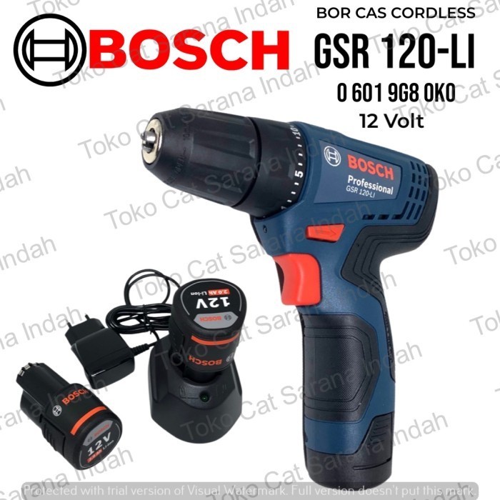 Bosch Gsr 120-Li Gen 3 Cordless Drill 12V Battery Bor Cas Listrik Leng