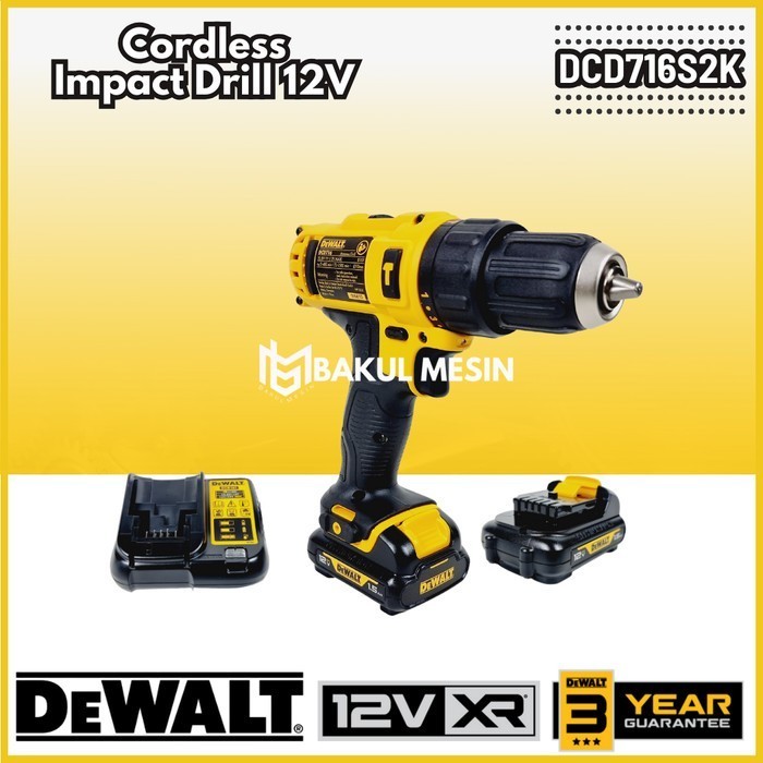 Dewalt 10.8V Dcd716 Bor Cordless Dcd716C2K Bor Baterai Tembok