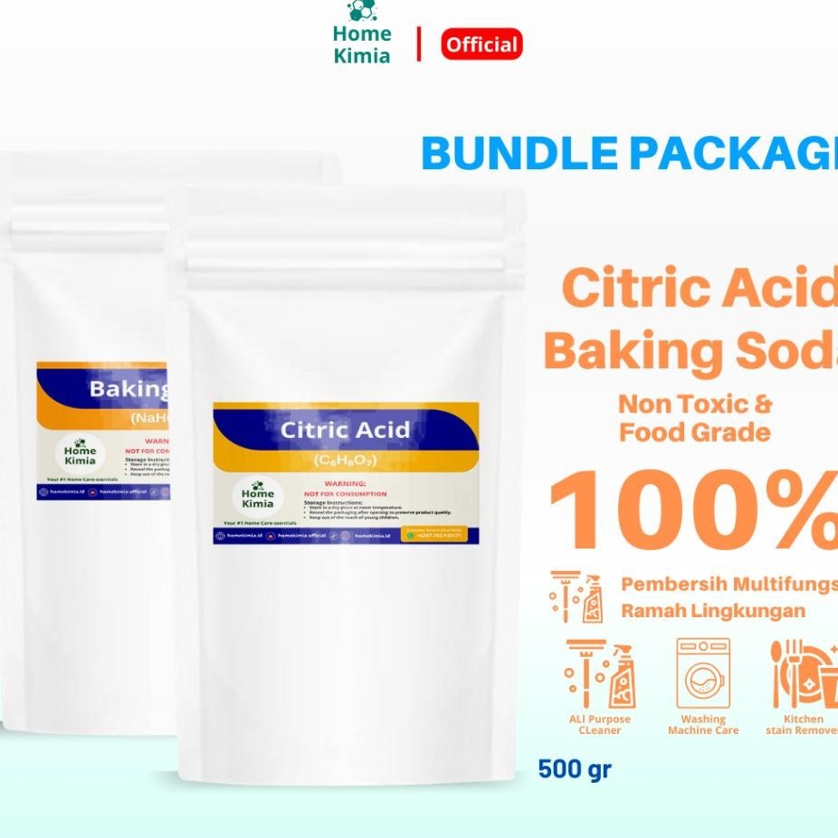 

Paket Bundle Citric Acid + Baking Soda Pembersih Multifungsi
