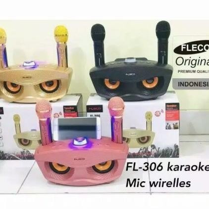 Speaker Dual Mic Karaoke Bluetooth Sdrd Sd 306 + Dua Microphone Sd-306 Imanstoress