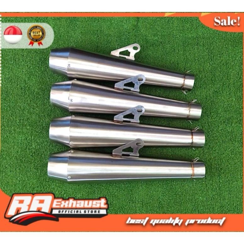 Promo Gila Knalpot Japstyle Custom Thunder Caferacer Inlet 38Mm-50Mm Knalpot Japstyle Megapro Byson 