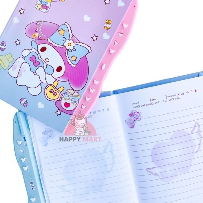 

Buku diary kunci kode sanrio