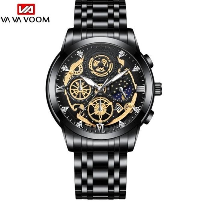 Vava Voom 2452 Date Jam Tangan Pria Stainless Steel Water Resist 3 Atm
