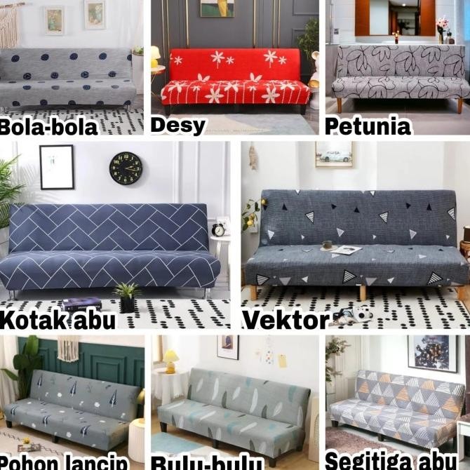 Cover sofa bed INFORMA strecth-Sarung PENUTUP sofa bed ELASTIS motif '