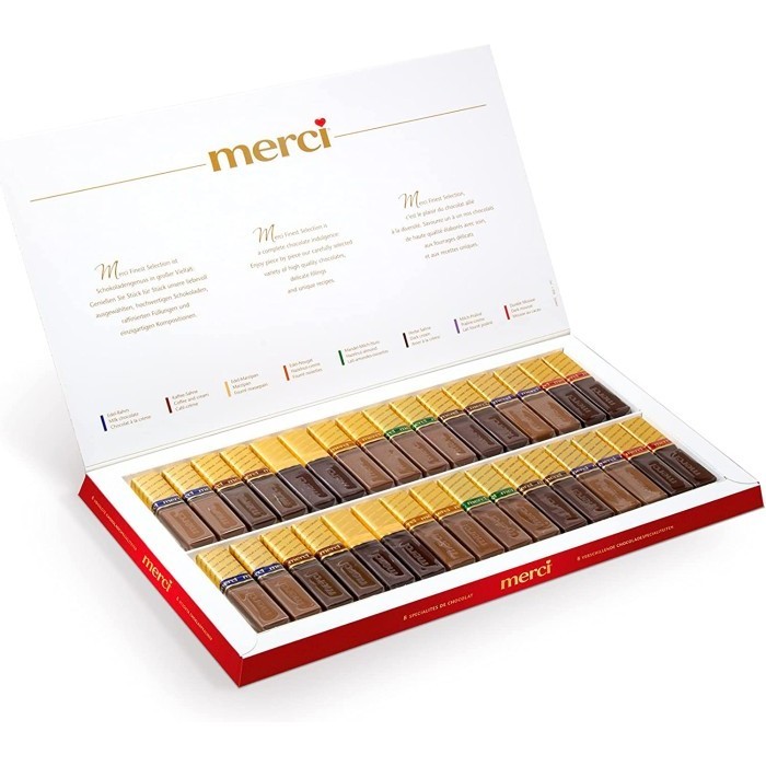 

Ready MERCI FINEST SELECTION 400GRAM COKELAT IMPORT STROCK GERMAN GIFT BOX