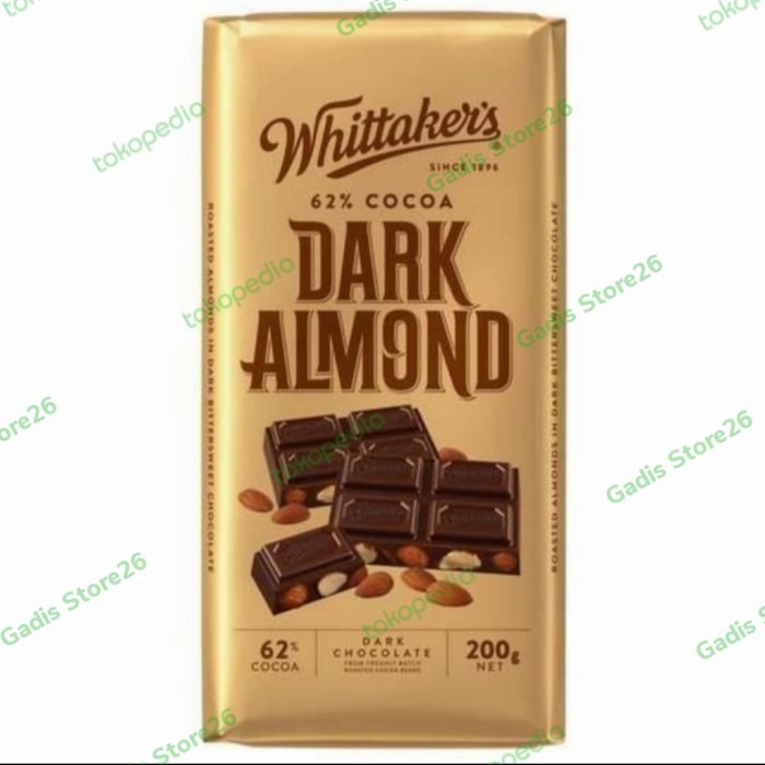 

Ready COKELAT WHITTAKERS DARK ALMOND 200 GR