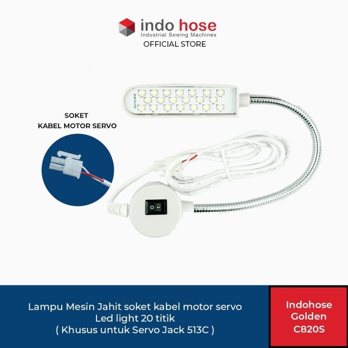 

Terlaris Golden C820S Lampu Mesin Jahit Soket Kabel Servo Motor LED 20 Titik SALE