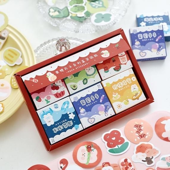 

TGH 1 box isi 300 pcs sticker deco stiker hias lucu cute dekorasi jurnal scrapbook retro vintage style HB1435 TERLARIS