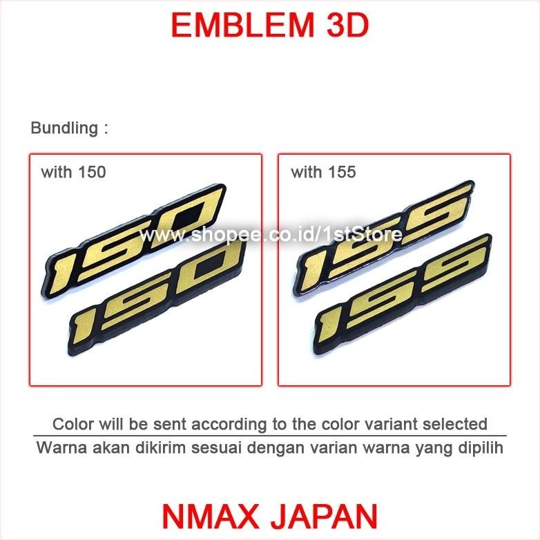 TGH EMBLEM NMAX JAPAN 3D BADGE LOGO YAMAHA N MAX JEPANG JAPANESE STIKER STICKER AKSESORIS VARIASI MO
