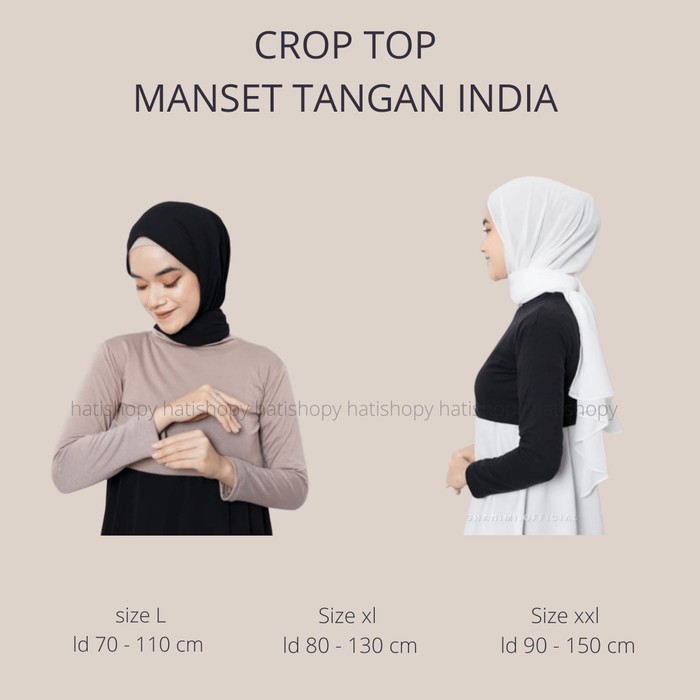 SALE (JUMBO) MANSET BAJU CROPTOP INDIA LENGAN PANJANG WANITA RAYON PREMIUM