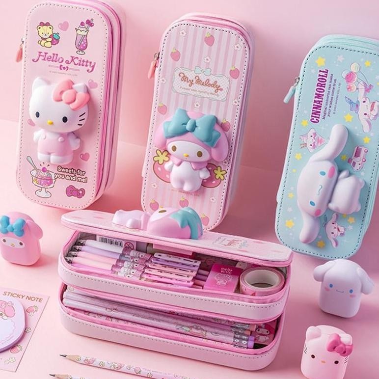 

Diskon CodSanrio Pu Large Capacity Pencil Case Kawaii Hello Kitty Cinnamoroll Melody School Pencils Bag Pouch Pen Case Supplies Stationery Gratis Ongkir