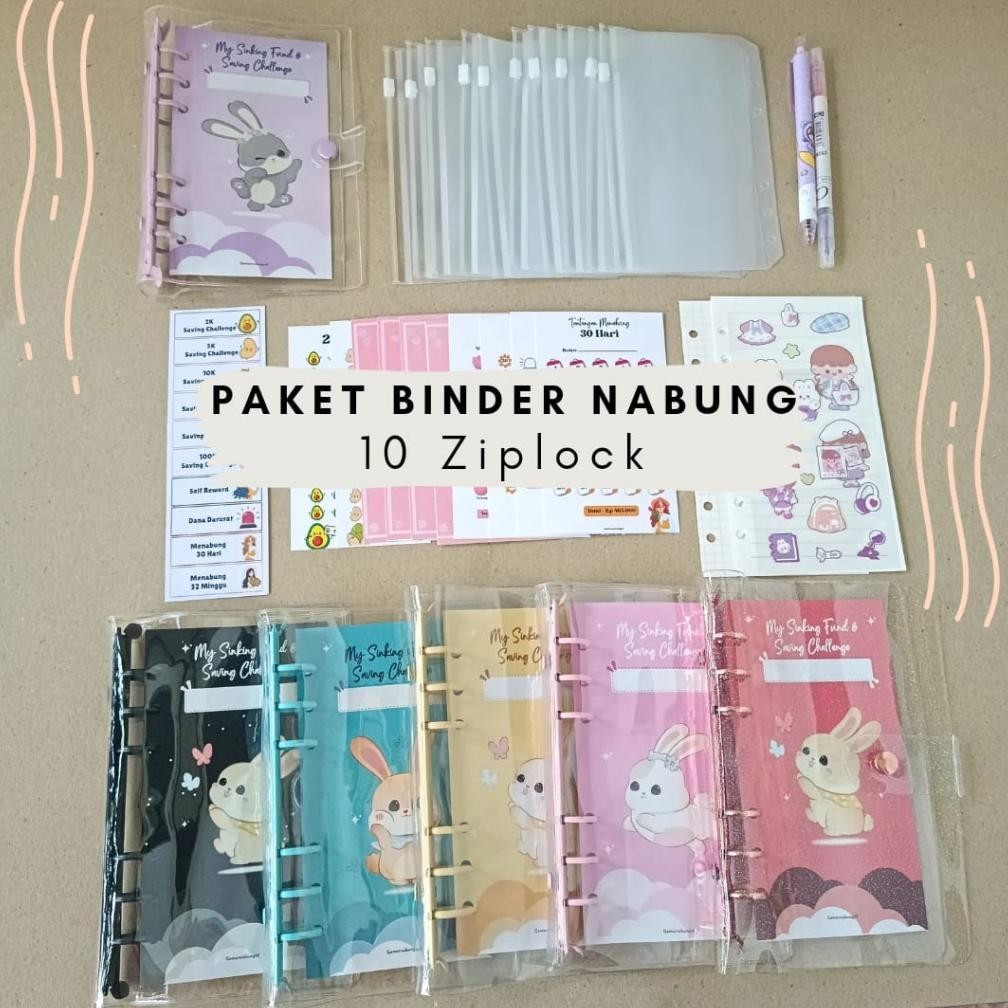 

Diskon Paket Binder Nabung 10 Ziplock, Binder Keuangan Saving Challenge Promo