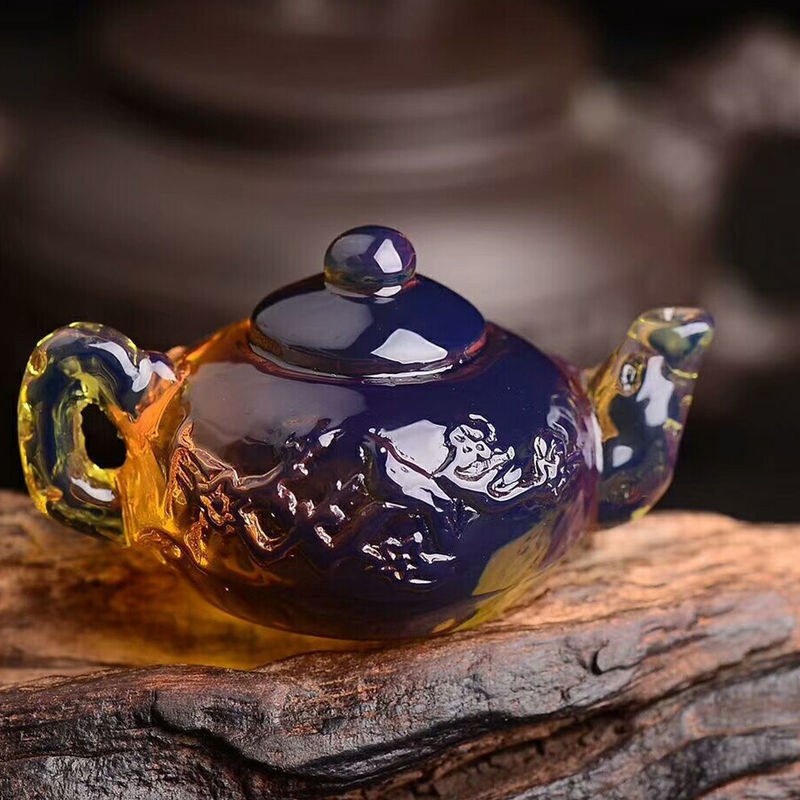 Natural Amber Old Beeswax Handle Pot Hand Pieces Blood Amber Blue Amber Yellow Chicken Grease Decora