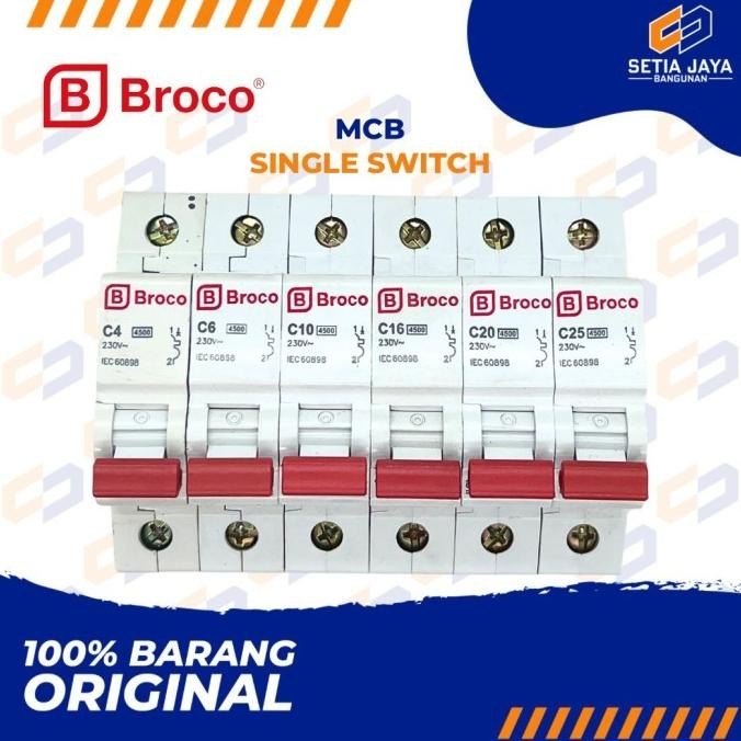 Mcb / Sekring Listrik / Rumah Broco 4 / 6 / 10 / 16 / A / Ampere | Givebeststore
