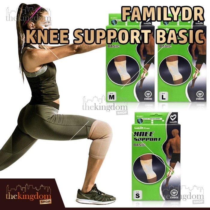 Familydr Knee Support Basic Perban Cedera Lutut Elastis Cidera Sport