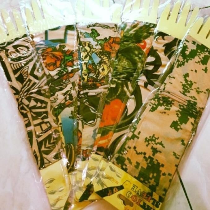 Manset Tangan Pria Tato Arm Slevee Tatto Lengan Manset Motor 1 Lusin