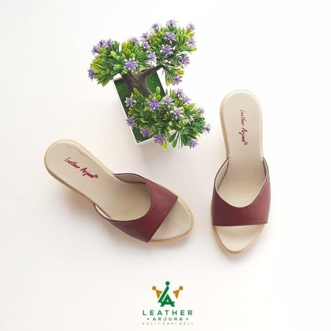 Leather Arjuna Sandal Wedges Wanita Belinda