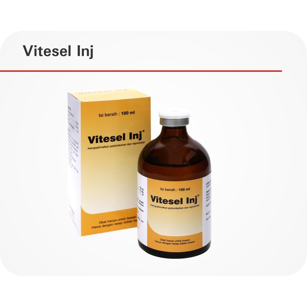 INJEK VITESEL 100 ML obat vitamin injeksi memaksimalkan kondisi ayam tetap prima reproduksi dan pert