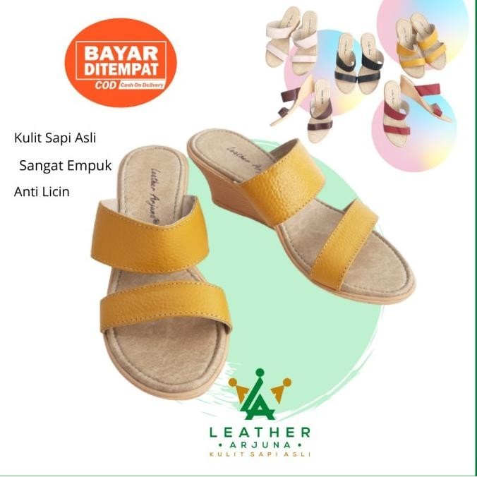 Sandal Wanita Wedges Leather Arjuna Sandal Mercy
