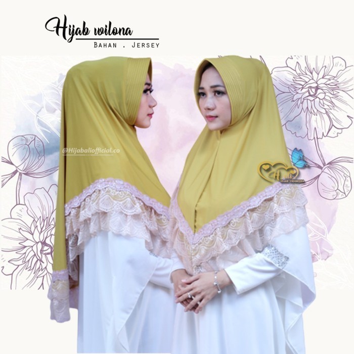 HIJAB INSTAN RENDA BERGO PED BUSA KERUDUNG JERSEY TUMPUK JILBAB WILONA