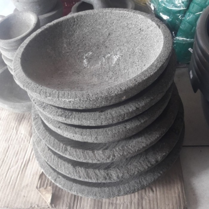 Dheao Cobek Batu Asli Pahat