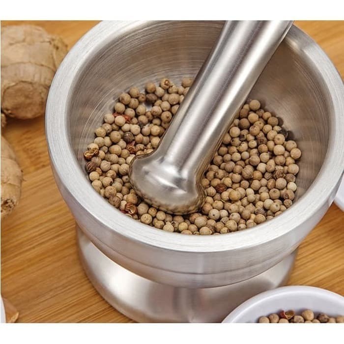 Dheao Cobek Ulekan Tumbukan Bumbu Dapur Obat Stainless Steel