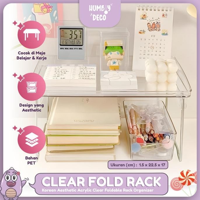 

Korean Aesthetic Minimalist Acrylic Clear Foldable Rack Organizer