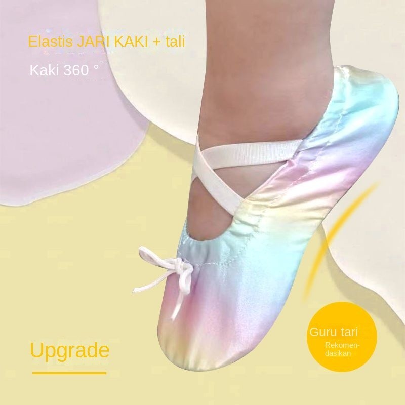 Sepatu Dansa Perut Dewasa Anak Perempuan, Sepatu Latihan Tari Emas, Sepatu Balet Kucing Tiongkok Das