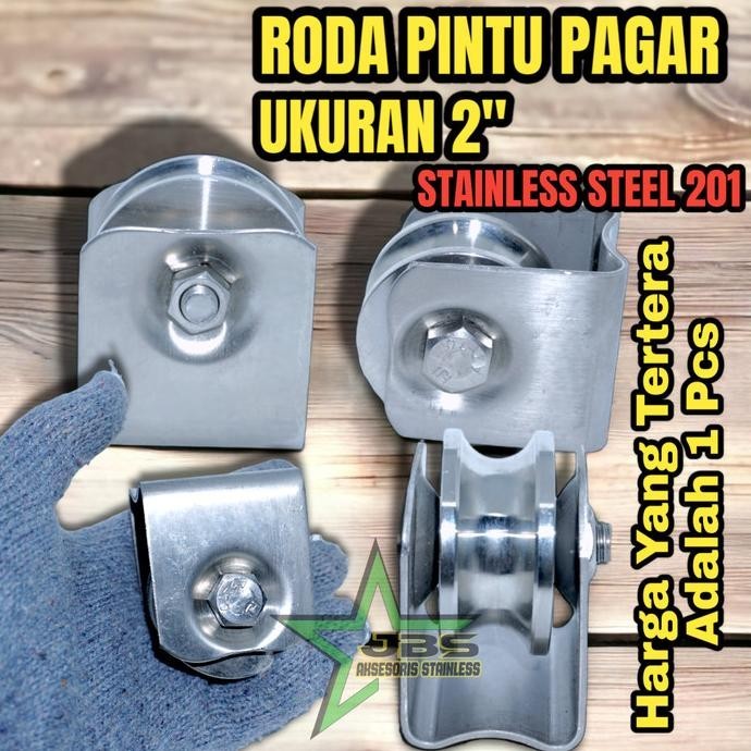 Roda pintu pagar stainless 2" inchi
