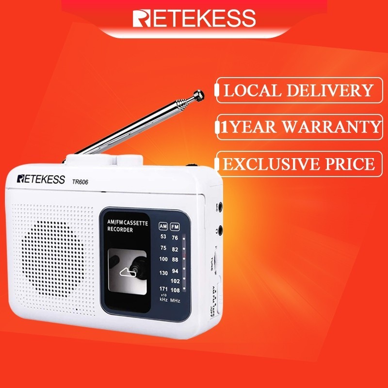 Retekess TR606 Radio FM|AM Portabel dengan Pemutar Kaset