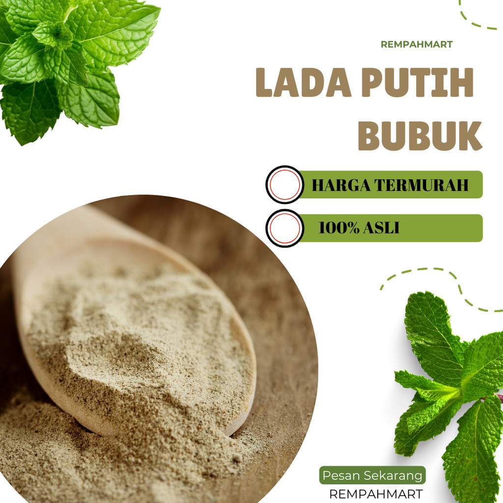 

Lada putih Bubuk 50g 100g / Merica Bubuk Tanpa Campuran / Rempahmart
